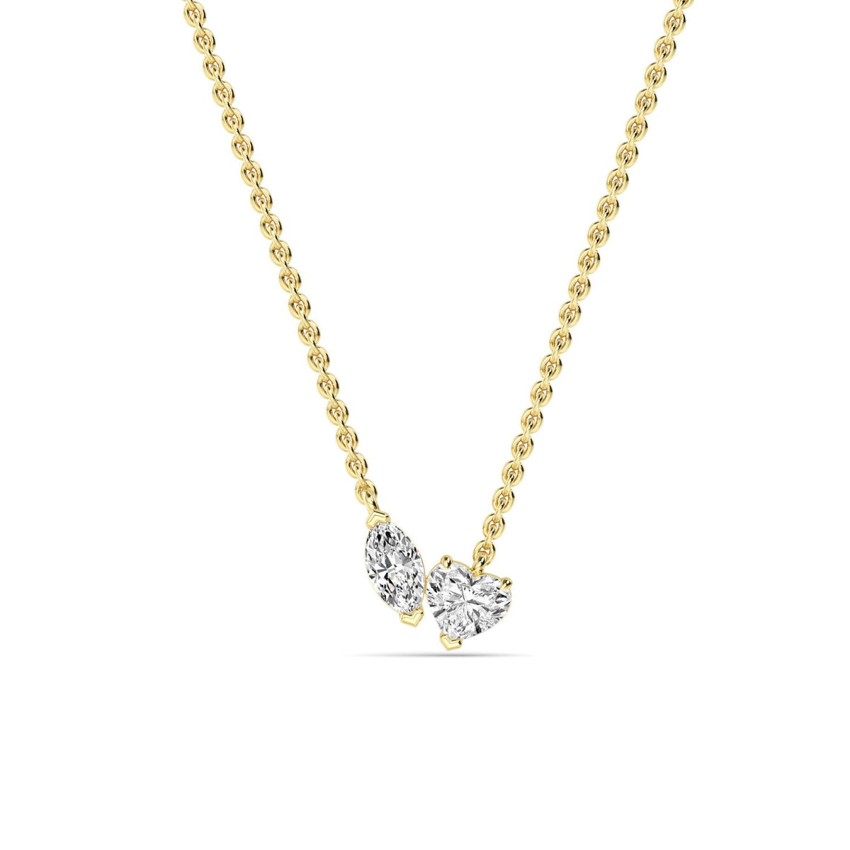 Yellow Gold / 0.86ct Lab Grown Diamond Toi et Moi Pendant