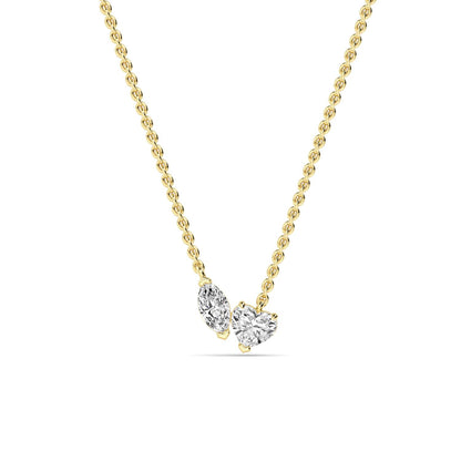 Yellow Gold / 0.86ct Lab Grown Diamond Toi et Moi Pendant