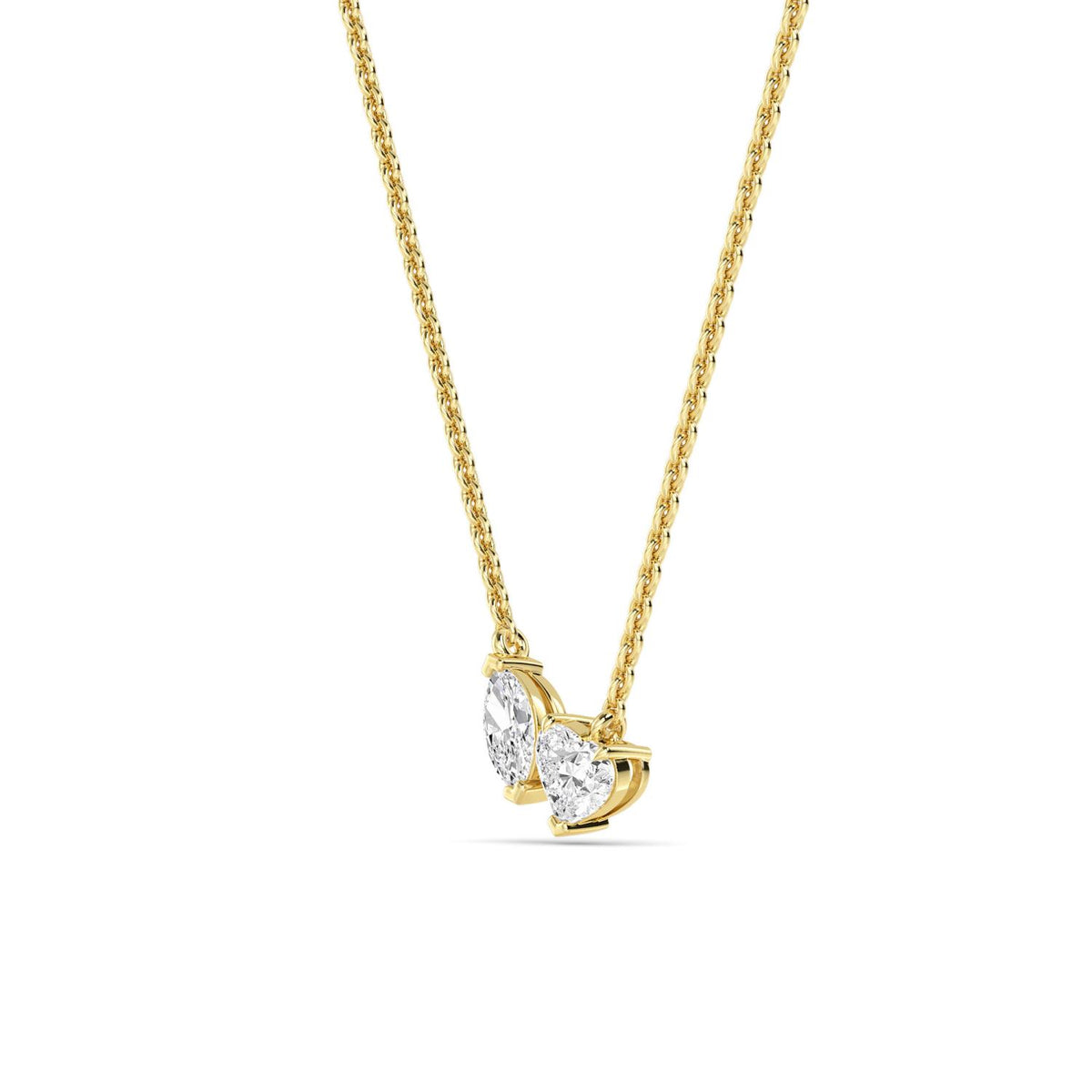 Yellow Gold / 0.86ct Lab Grown Diamond Toi et Moi Pendant