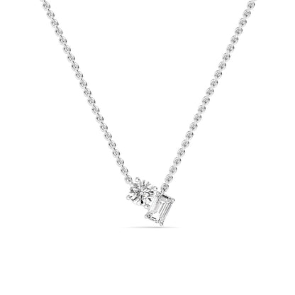 White Gold / 0.91ct Lab Grown Diamond Toi et Moi Pendant