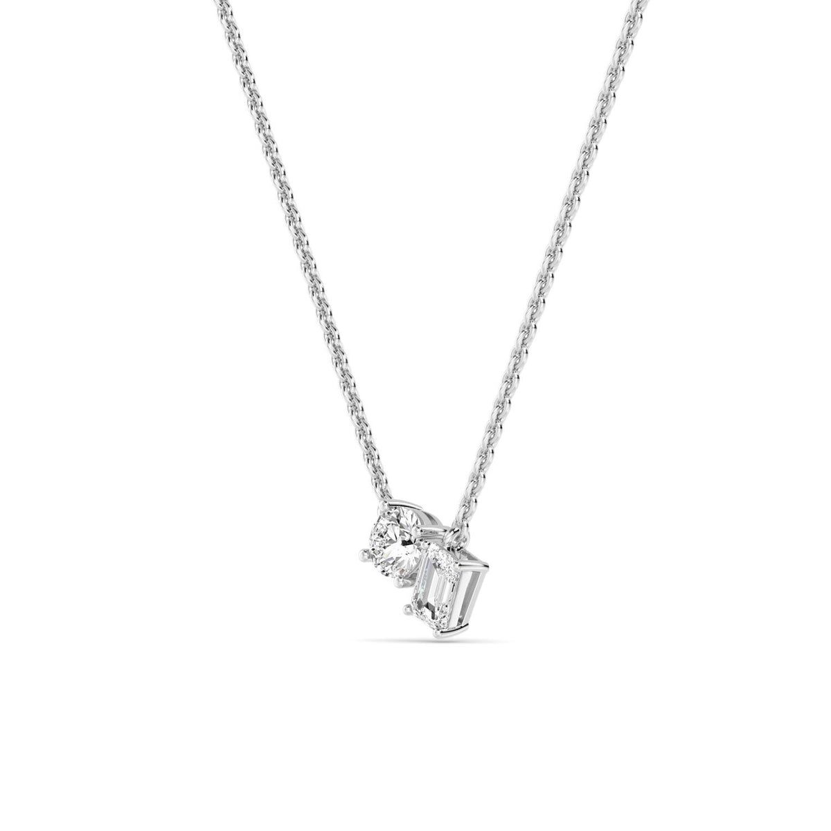 White Gold / 0.91ct Lab Grown Diamond Toi et Moi Pendant