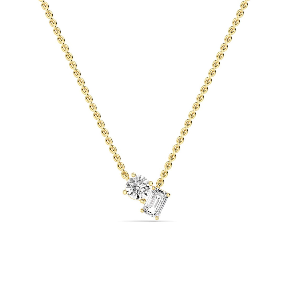 Yellow Gold / 0.91ct Lab Grown Diamond Toi et Moi Pendant