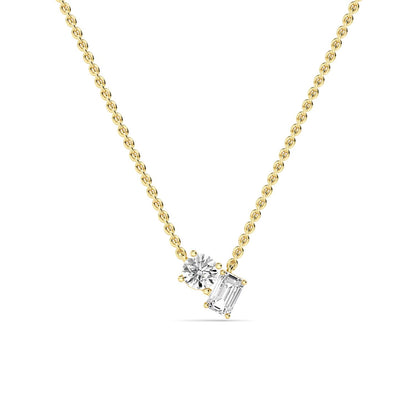 Yellow Gold / 0.91ct Lab Grown Diamond Toi et Moi Pendant
