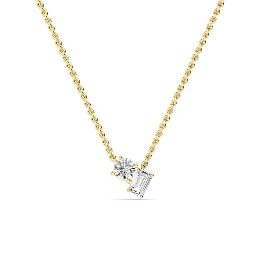 Yellow Gold / 0.91ct Lab Grown Diamond Toi et Moi Pendant