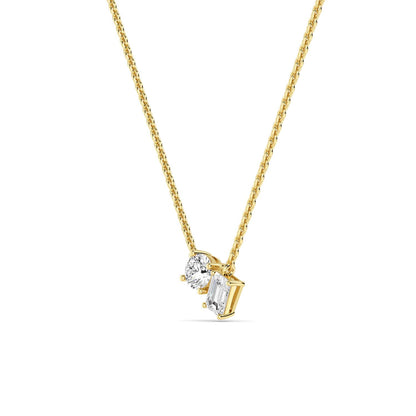 Yellow Gold / 0.91ct Lab Grown Diamond Toi et Moi Pendant