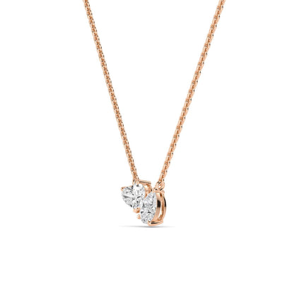 Rose Gold / 0.98ct Lab Grown Diamond Toi et Moi Pendant