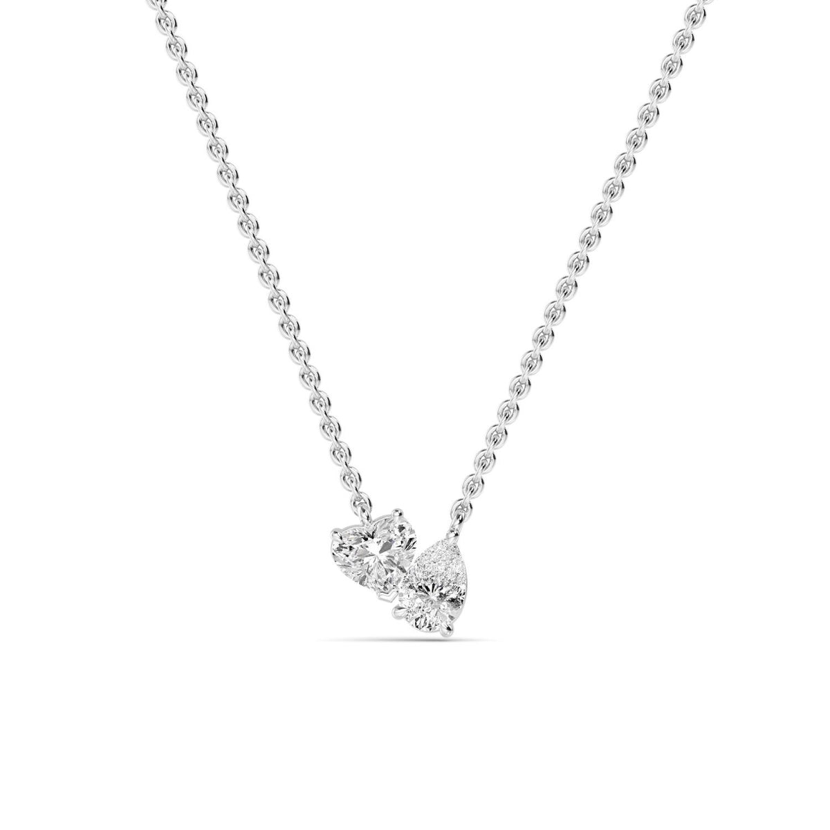 White Gold / 0.98ct Lab Grown Diamond Toi et Moi Pendant