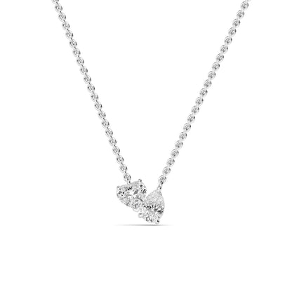 White Gold / 0.98ct Lab Grown Diamond Toi et Moi Pendant
