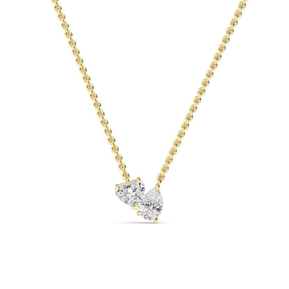 Yellow Gold / 0.98ct Lab Grown Diamond Toi et Moi Pendant