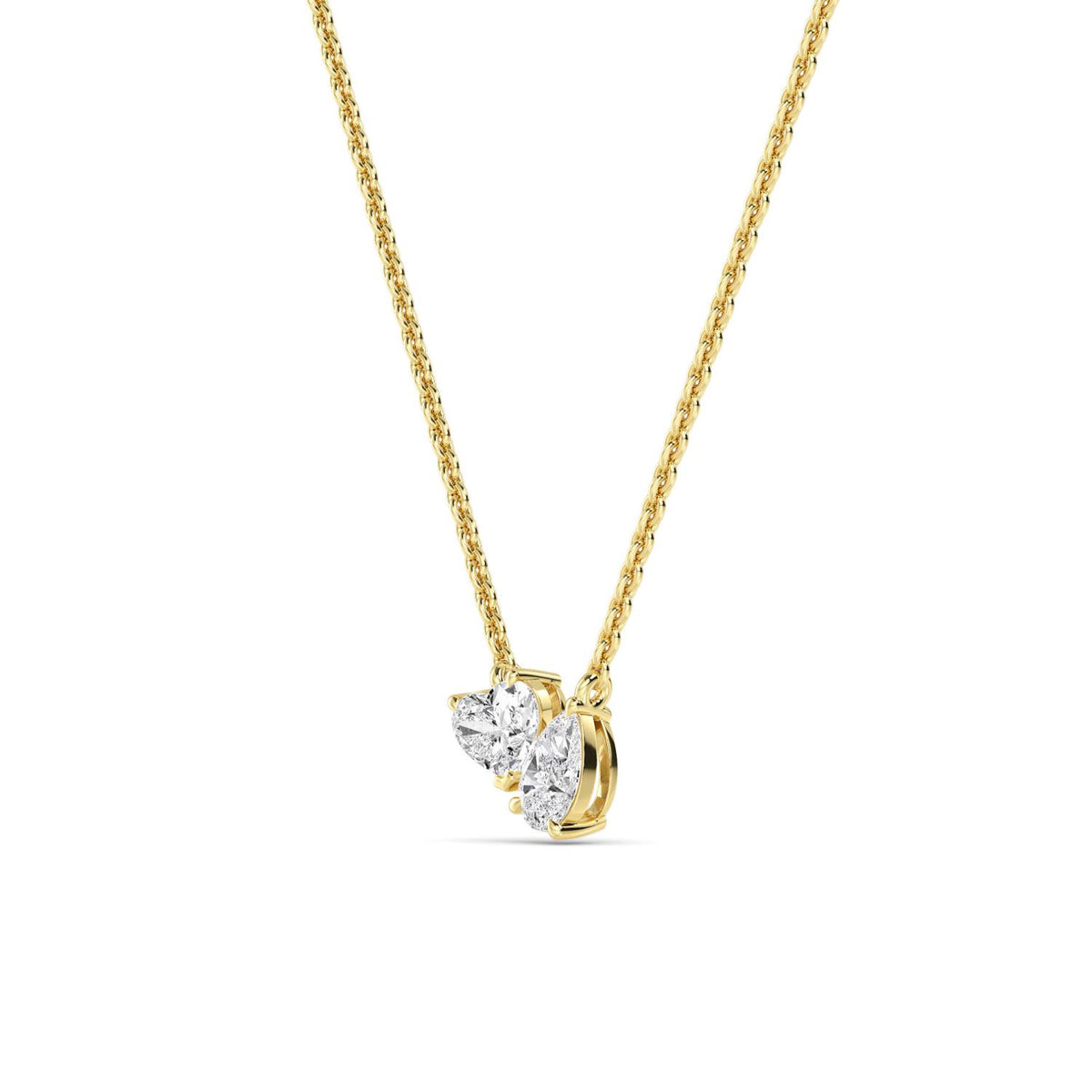 Yellow Gold / 0.98ct Lab Grown Diamond Toi et Moi Pendant