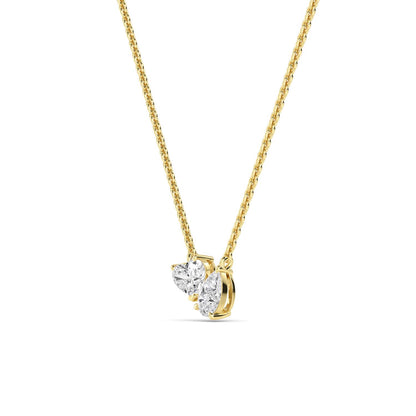 Yellow Gold / 0.98ct Lab Grown Diamond Toi et Moi Pendant