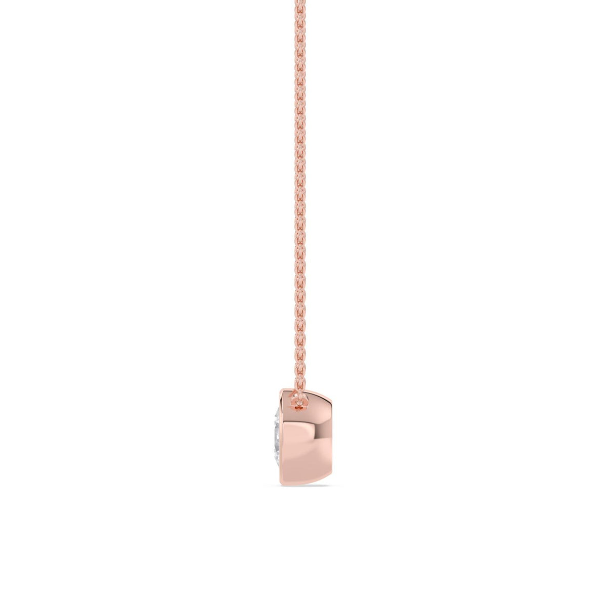 Rose Gold / 1.50ct Lab Grown Diamond Bezel Necklace
