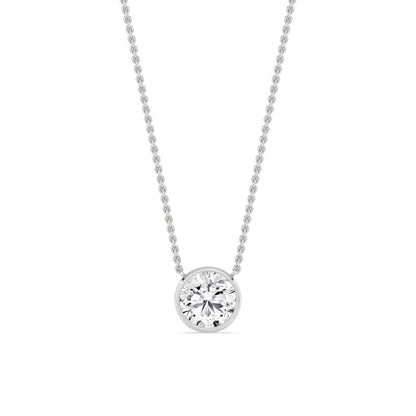 White Gold / 1.50ct Lab Grown Diamond Bezel Necklace