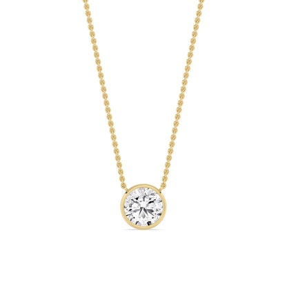 Yellow Gold / 1.50ct Lab Grown Diamond Bezel Necklace