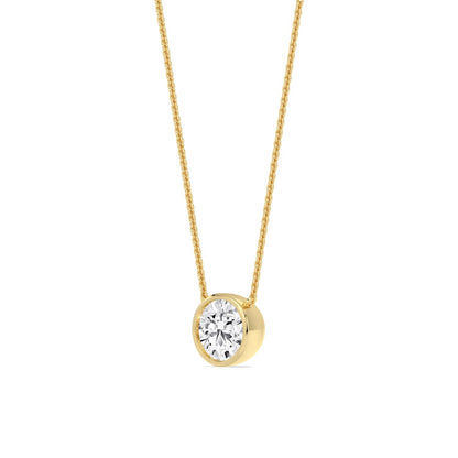 Yellow Gold / 1.50ct Lab Grown Diamond Bezel Necklace