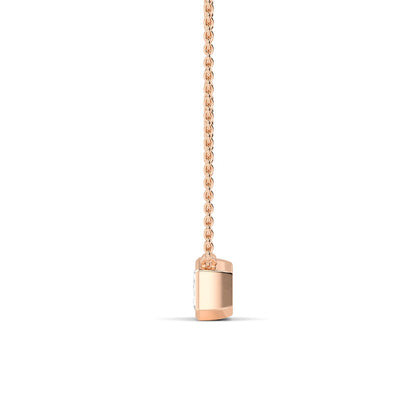 Rose Gold / Emerald Lab Grown Diamond Bezel Necklace