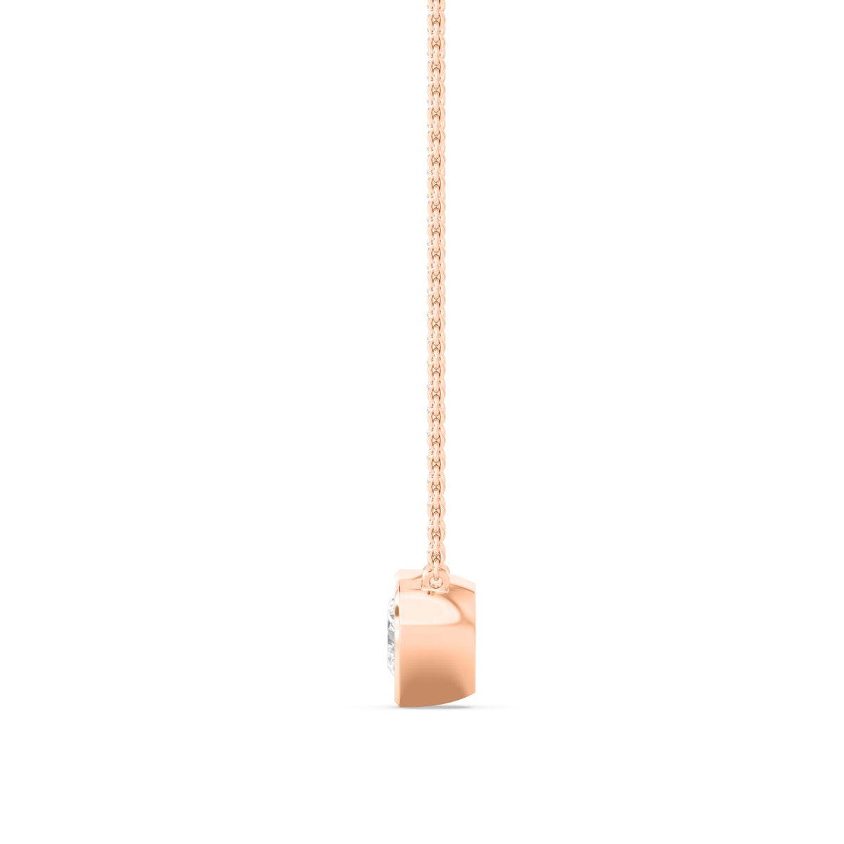 Rose Gold / Heart Lab Grown Diamond Bezel Necklace