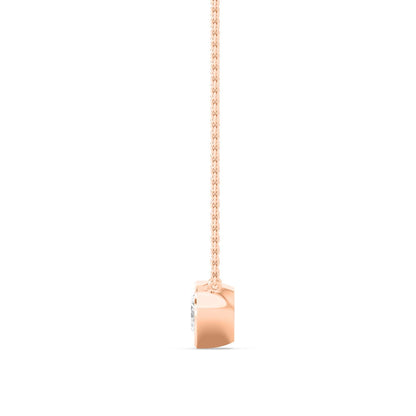 Rose Gold / Heart Lab Grown Diamond Bezel Necklace
