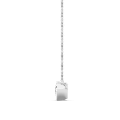 White Gold / Heart Lab Grown Diamond Bezel Necklace