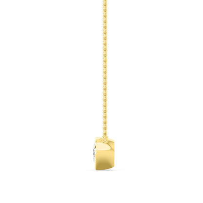 Yellow Gold / Heart Lab Grown Diamond Bezel Necklace