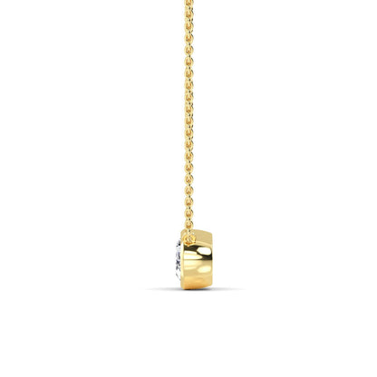 Yellow Gold / Oval Lab Grown Diamond Bezel Necklace