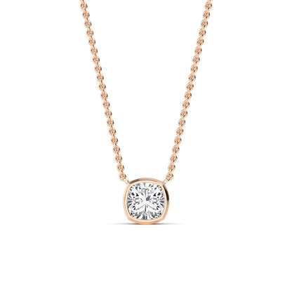 Rose Gold / Lab Grown Diamond Bezel Necklace