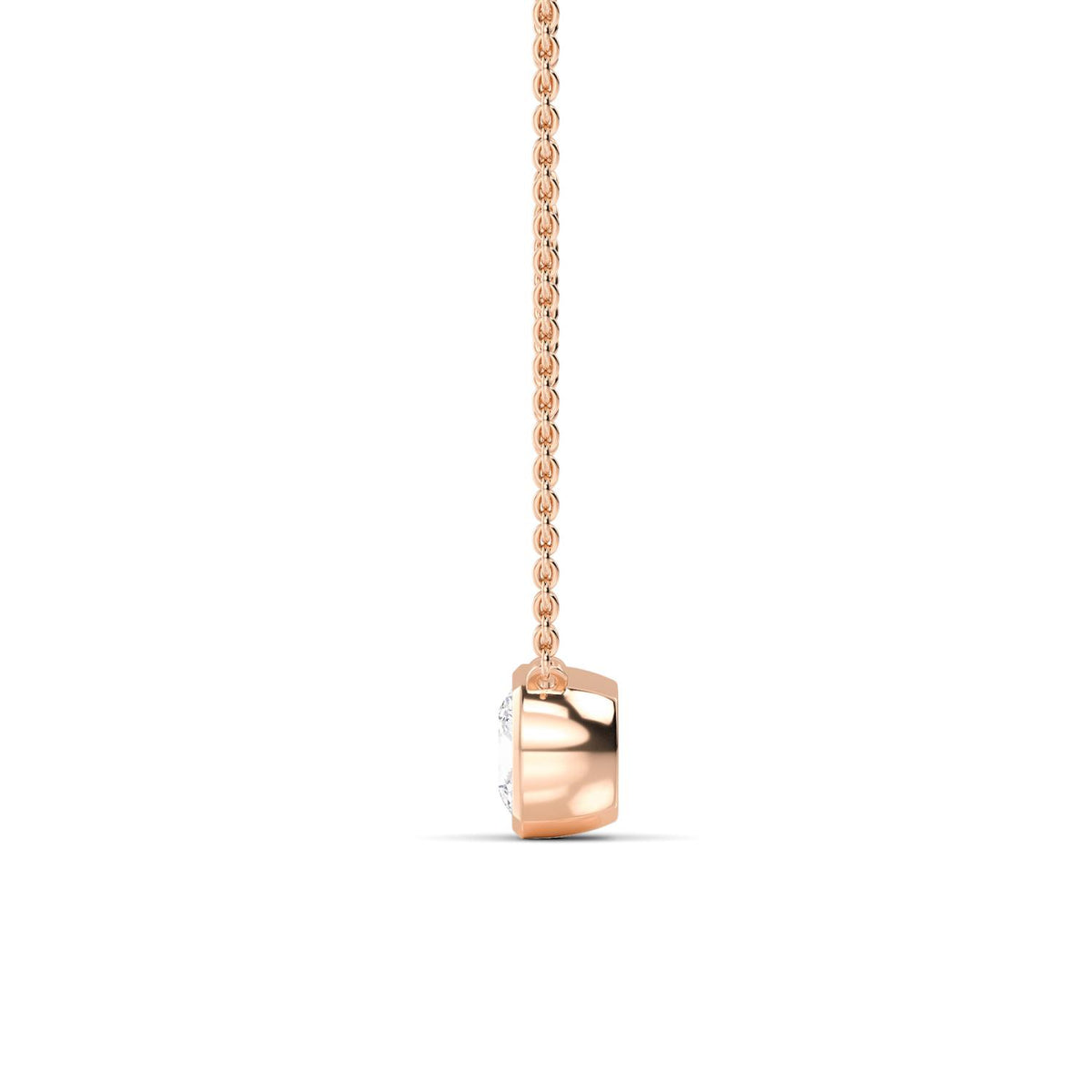 Rose Gold / Lab Grown Diamond Bezel Necklace