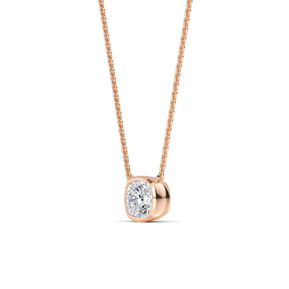 Rose Gold / Lab Grown Diamond Bezel Necklace