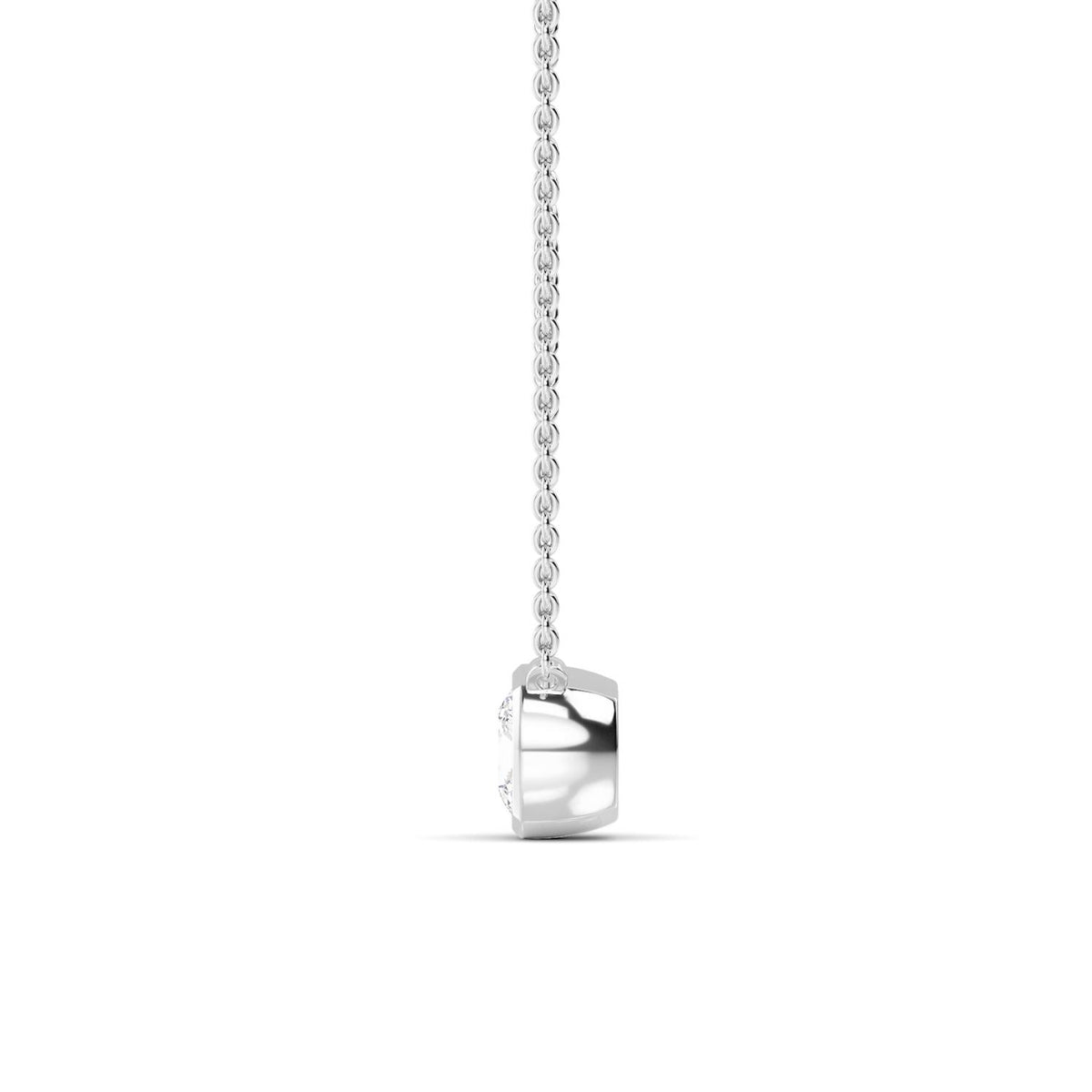 White Gold / Lab Grown Diamond Bezel Necklace