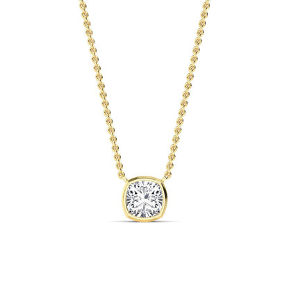 Yellow Gold / Lab Grown Diamond Bezel Necklace