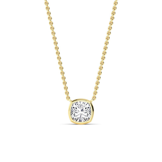 Yellow Gold / Lab Grown Diamond Bezel Necklace