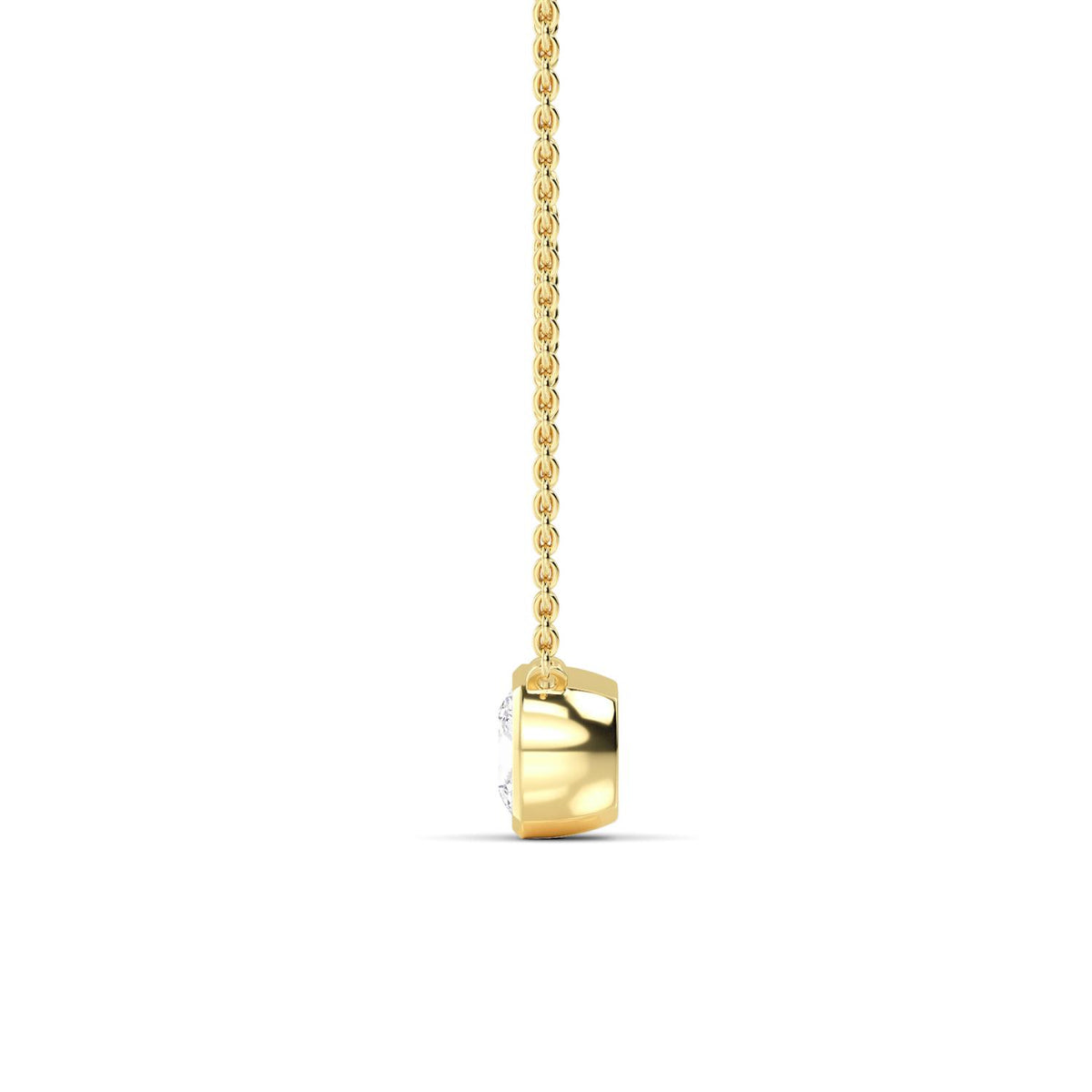 Yellow Gold / Lab Grown Diamond Bezel Necklace