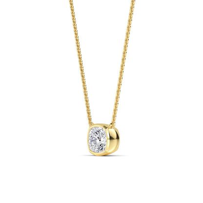 Yellow Gold / Lab Grown Diamond Bezel Necklace