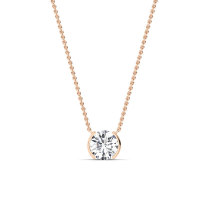 Rose Gold / Lab Grown Diamond Bezel Necklace