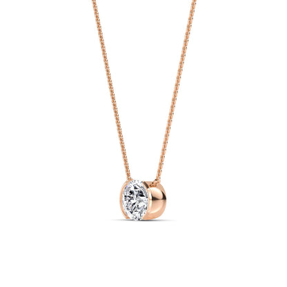 Rose Gold / Lab Grown Diamond Bezel Necklace