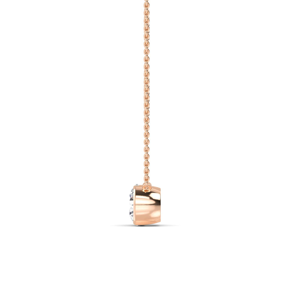 Rose Gold / Lab Grown Diamond Bezel Necklace