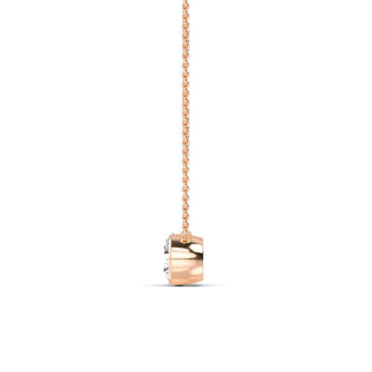 Rose Gold / Lab Grown Diamond Bezel Necklace