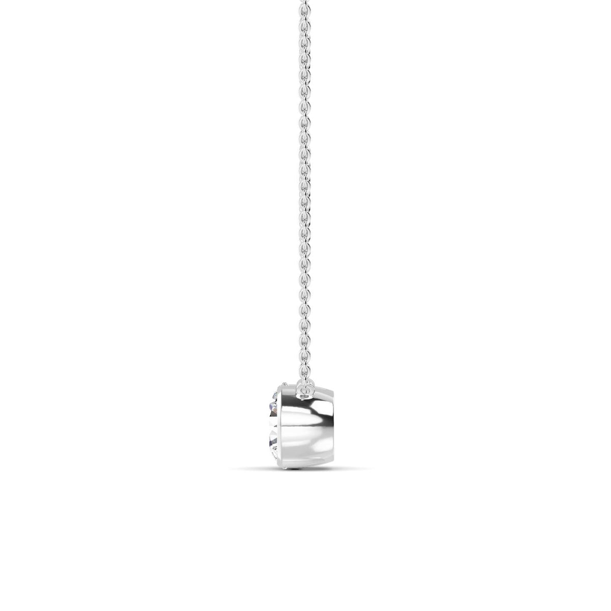 White Gold / Lab Grown Diamond Bezel Necklace