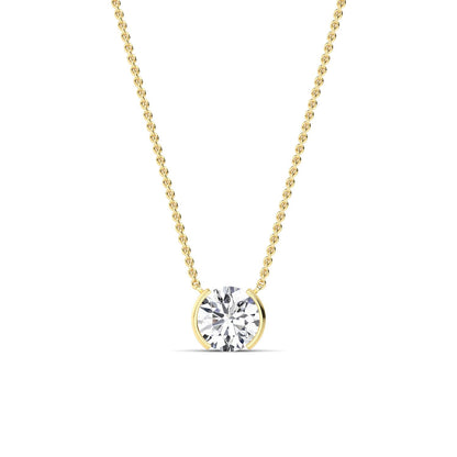 Yellow Gold / Lab Grown Diamond Bezel Necklace