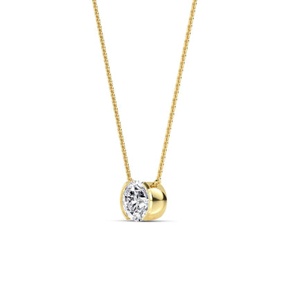 Yellow Gold / Lab Grown Diamond Bezel Necklace
