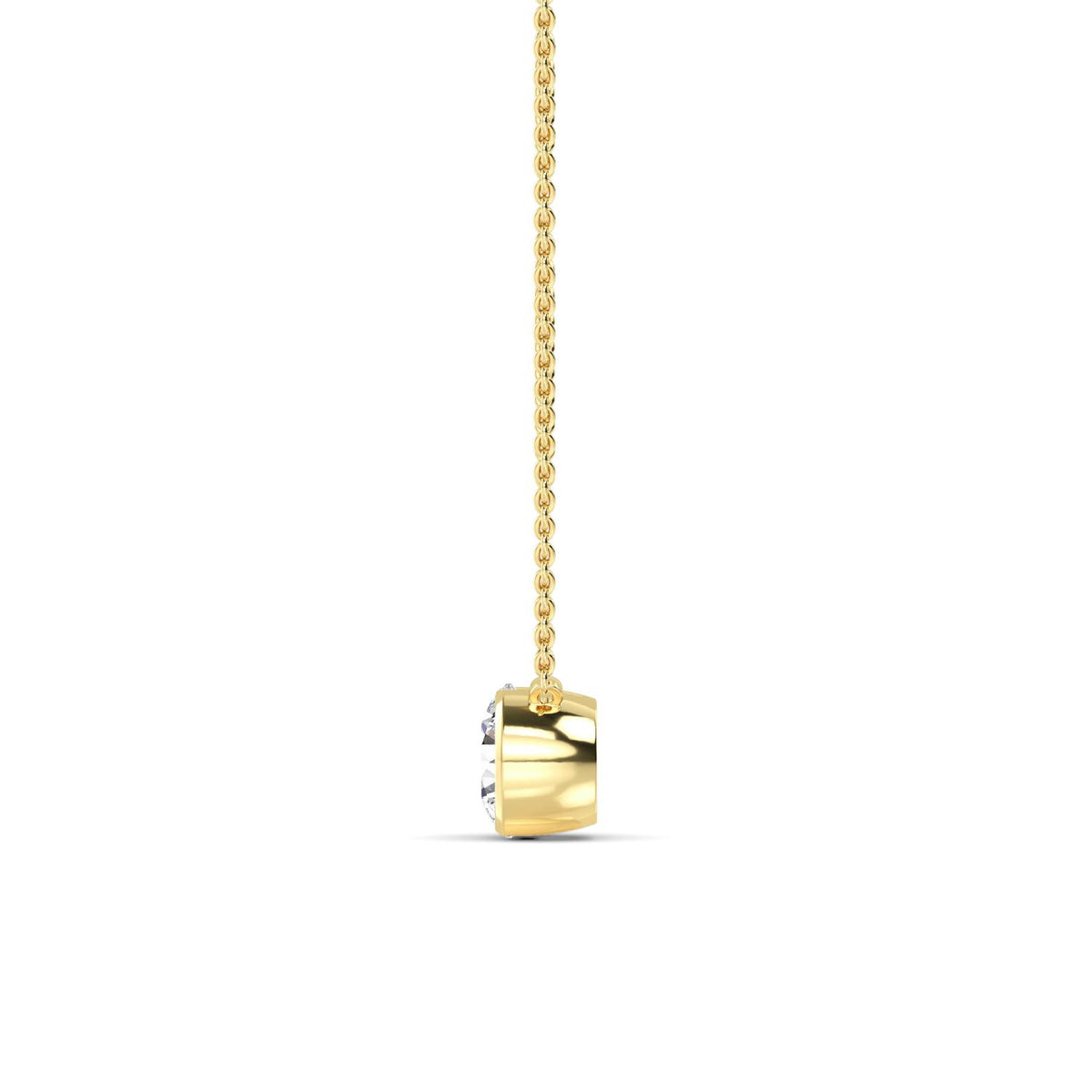 Yellow Gold / Lab Grown Diamond Bezel Necklace