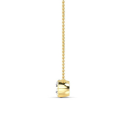 Yellow Gold / Lab Grown Diamond Bezel Necklace