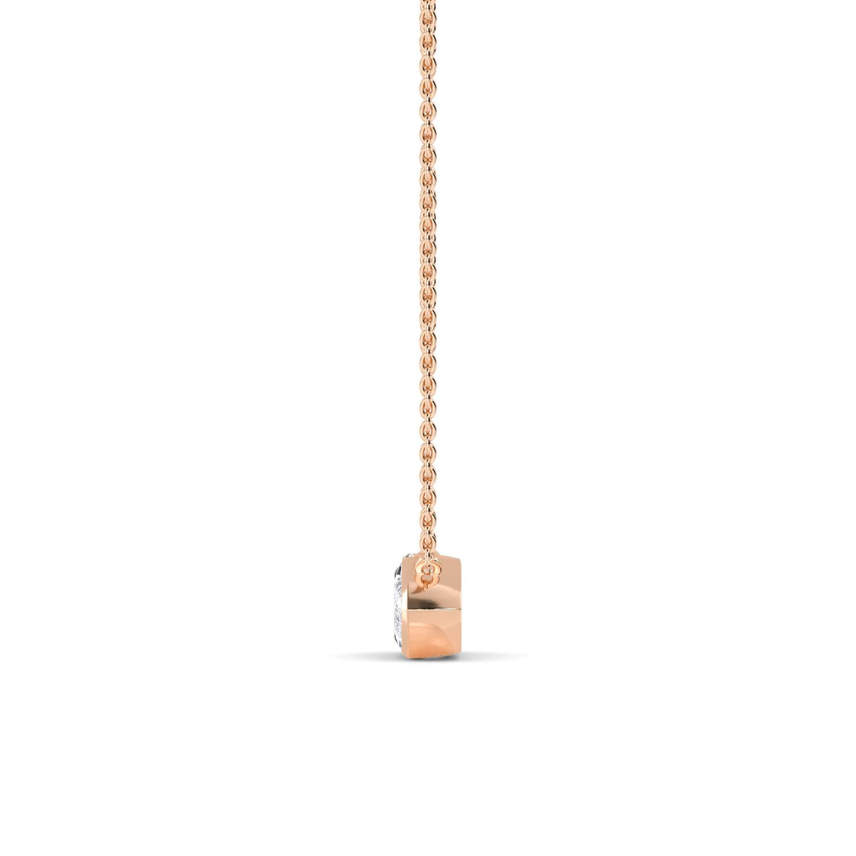 Rose Gold / Marquise Lab Grown Diamond Bezel Necklace