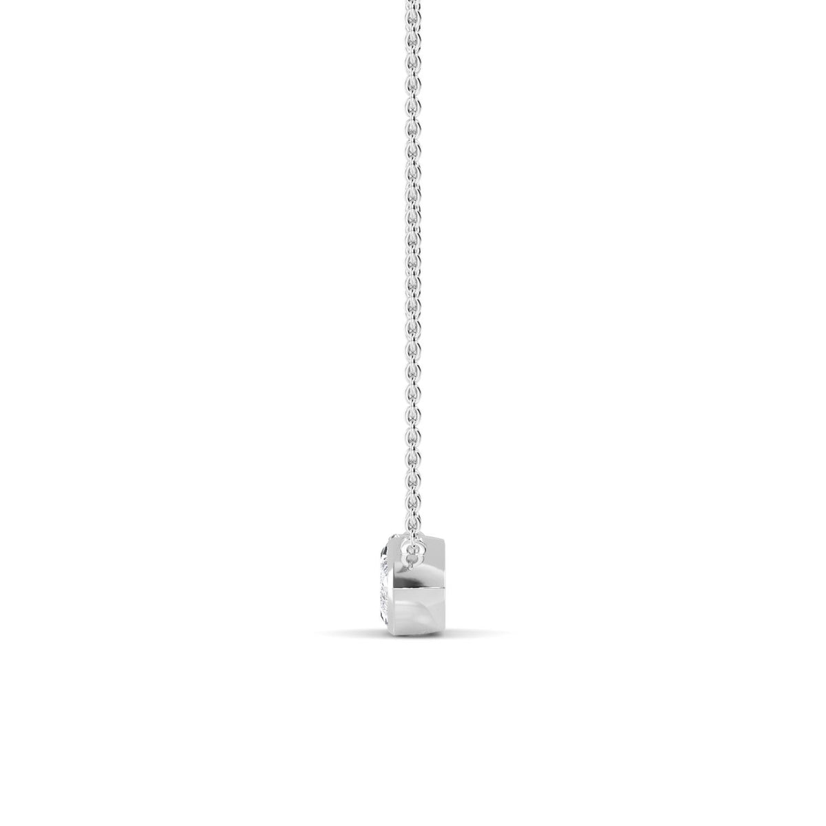 White Gold / Marquise Lab Grown Diamond Bezel Necklace