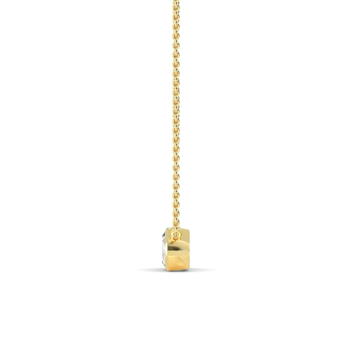 Yellow Gold / Marquise Lab Grown Diamond Bezel Necklace