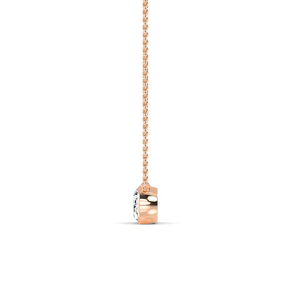 Rose Gold / Oval Lab Grown Diamond Bezel Necklace