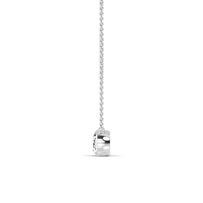 White Gold / Oval Lab Grown Diamond Bezel Necklace