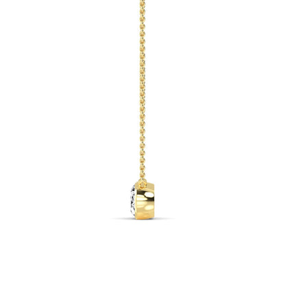 Yellow Gold / Oval Lab Grown Diamond Bezel Necklace
