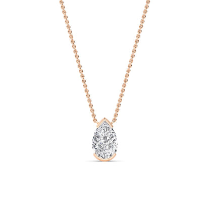 Rose Gold / 1.50ct Lab Grown Diamond Bezel Necklace