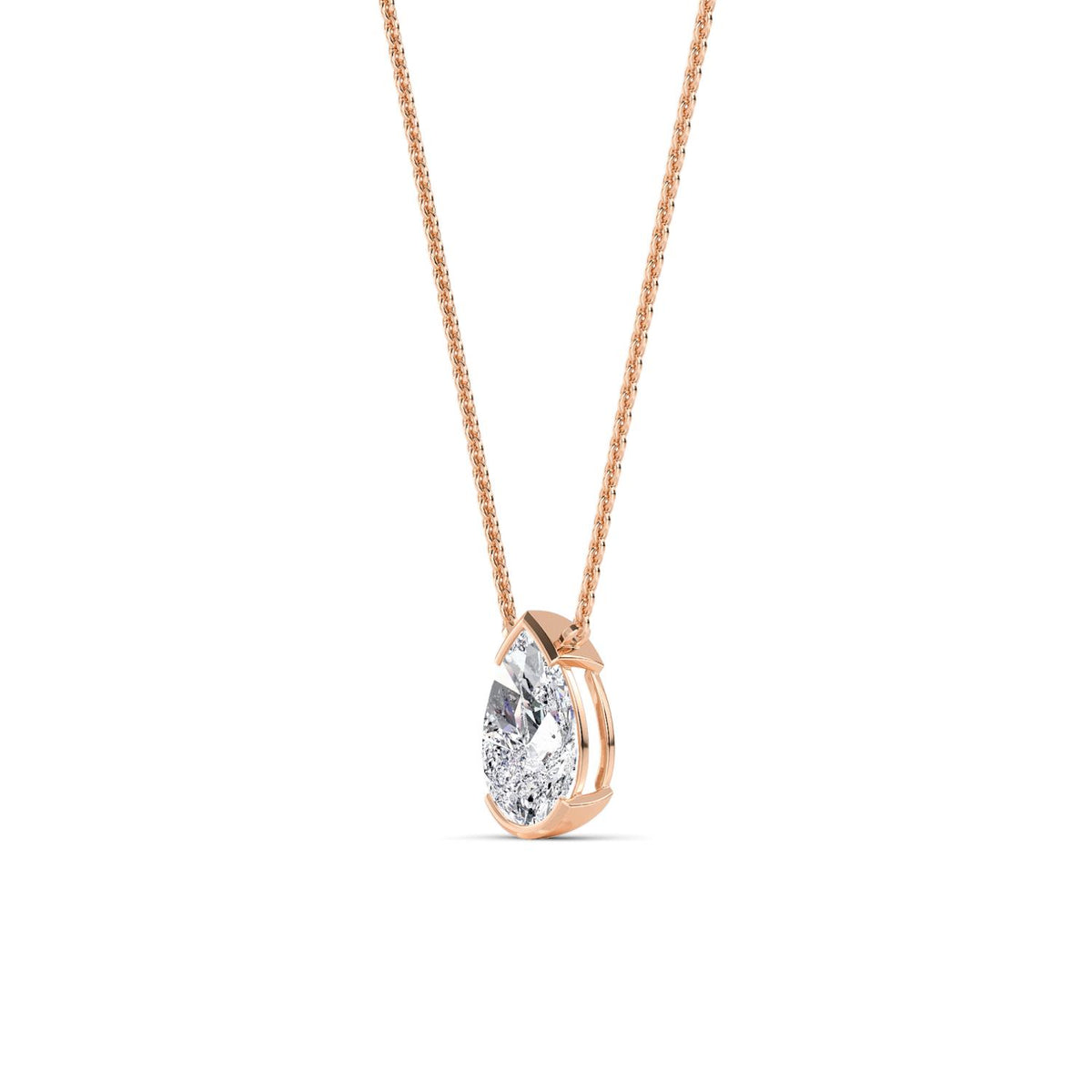 Rose Gold / 1.50ct Lab Grown Diamond Bezel Necklace
